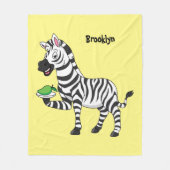 Funny zebra illustratie cartoon fleece deken (Voorkant)