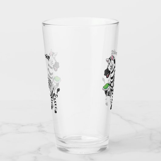 Funny zebra illustratie cartoon glas (Rechts)