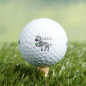 Funny zebra illustratie cartoon golfballen (Insitu Shirt)