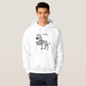 Funny zebra illustratie cartoon hoodie (Voorkant volledig)