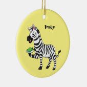Funny zebra illustratie cartoon keramisch ornament (Rechts)