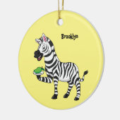 Funny zebra illustratie cartoon keramisch ornament (Links)