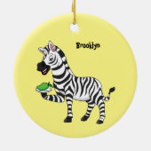 Funny zebra illustratie cartoon keramisch ornament (Achterkant)