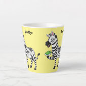 Funny zebra illustratie cartoon latte mok (Voorkant)