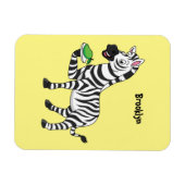 Funny zebra illustratie cartoon magneet (Horizontaal)