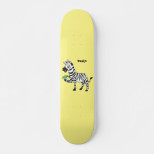 Funny zebra illustratie cartoon persoonlijk skateboard