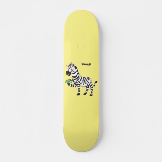 Funny zebra illustratie cartoon persoonlijk skateboard (Voorkant)