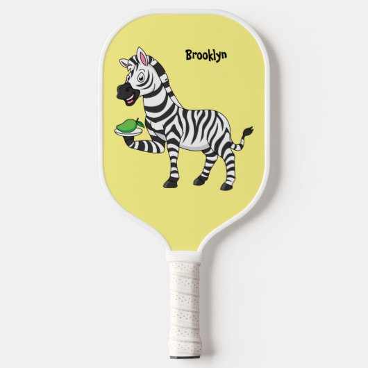Funny zebra illustratie cartoon pickleball paddle (Voorkant)