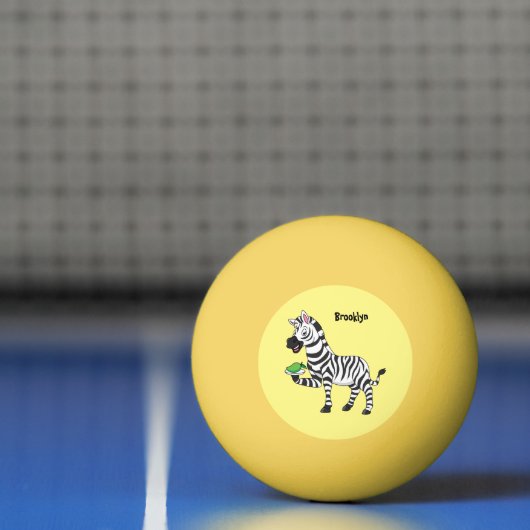 Funny zebra illustratie cartoon pingpongbal (Net)