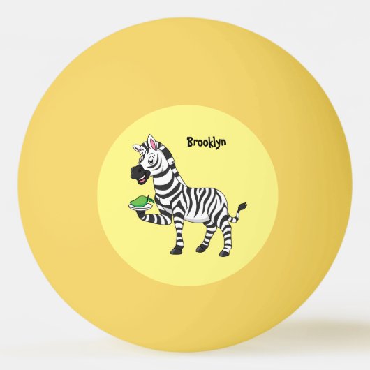 Funny zebra illustratie cartoon pingpongbal (Voorkant)