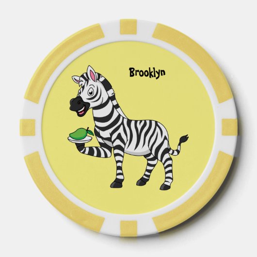 Funny zebra illustratie cartoon poker chips (Voorkant)
