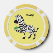 Funny zebra illustratie cartoon poker chips (Achterkant)