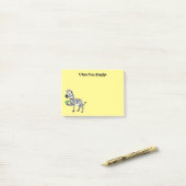 Funny zebra illustratie cartoon post-it® notes (Op bureau)