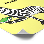 Funny zebra illustratie cartoon poster (Hoek)
