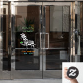 Funny zebra illustratie cartoon raamsticker (Kantoordeur)