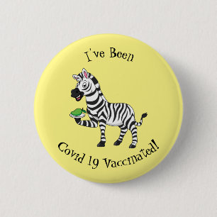 Funny zebra illustratie cartoon ronde button 5,7 cm