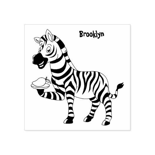 Funny zebra illustratie cartoon rubberstempel (Afrduk)