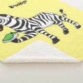 Funny zebra illustratie cartoon sherpa deken (3/4)