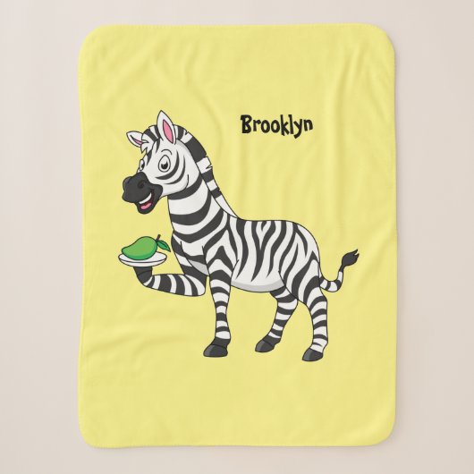 Funny zebra illustratie cartoon sherpa deken (Voorkant)
