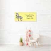 Funny zebra illustratie cartoon spandoek (Insitu)