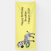 Funny zebra illustratie cartoon spandoek (Verticaal)
