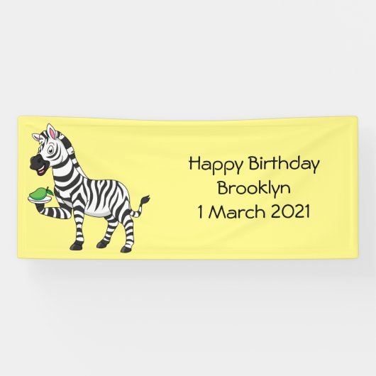 Funny zebra illustratie cartoon spandoek (Horizontaal)