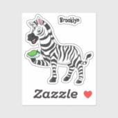 Funny zebra illustratie cartoon sticker (Vel)