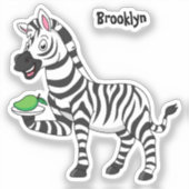 Funny zebra illustratie cartoon sticker (Voorkant)