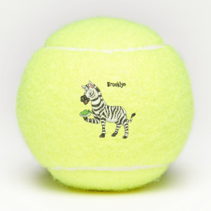 Funny zebra illustratie cartoon tennisballen