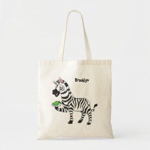 Funny zebra illustratie cartoon tote bag