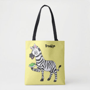 Funny zebra illustratie cartoon tote bag