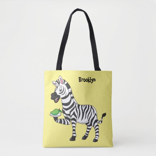 Funny zebra illustratie cartoon tote bag (Voorkant)