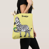 Funny zebra illustratie cartoon tote bag (Dichtbij)