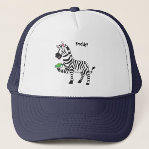 Funny zebra illustratie cartoon trucker pet
