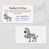 Funny zebra illustratie cartoon visitekaartje (Voorkant / Achterkant)