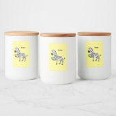 Funny zebra illustratie cartoon voedselcontainer etiket (Flessen)