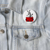 Funny Zebra Reading Football Rules Book Ronde Button 5,7 Cm (In situ)