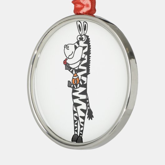 Funny Zebra Reference Original Art Metalen Ornament (Links)