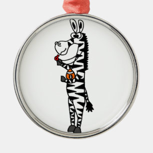 Funny Zebra Reference Original Art Metalen Ornament