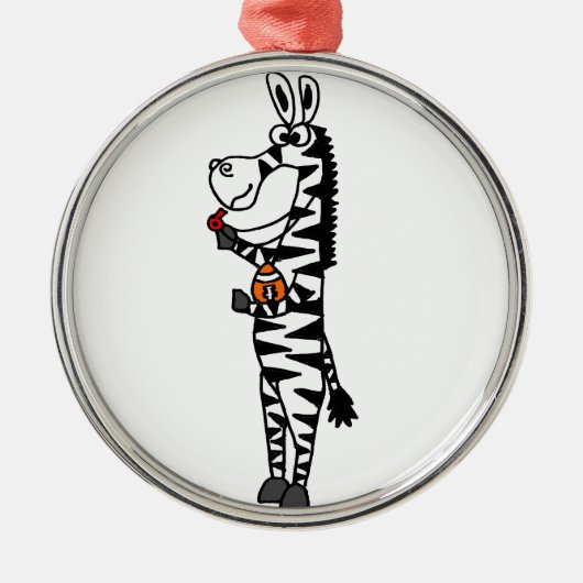 Funny Zebra Reference Original Art Metalen Ornament (Voorkant)