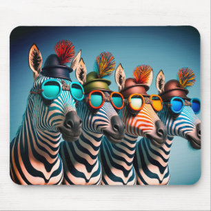 Funny Zebras Cute Zoo Animals Party Petten Glasses Muismat