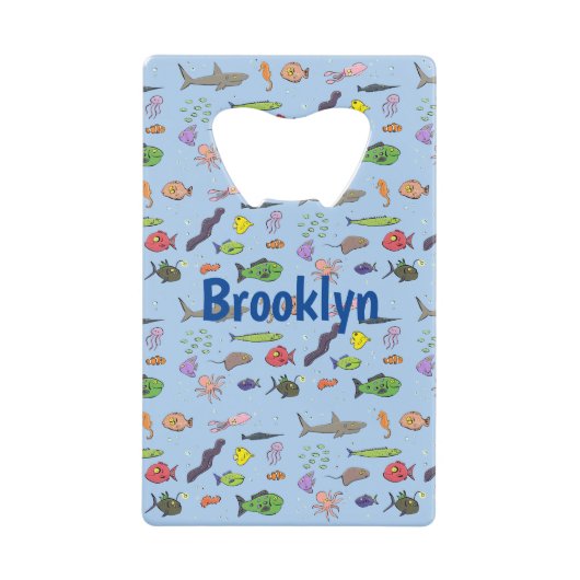 Funny zee createert cartoon illustratiepatroon creditkaart flessenopener (Voorkant)