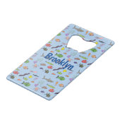 Funny zee createert cartoon illustratiepatroon creditkaart flessenopener (Voorkant Gekanteld)