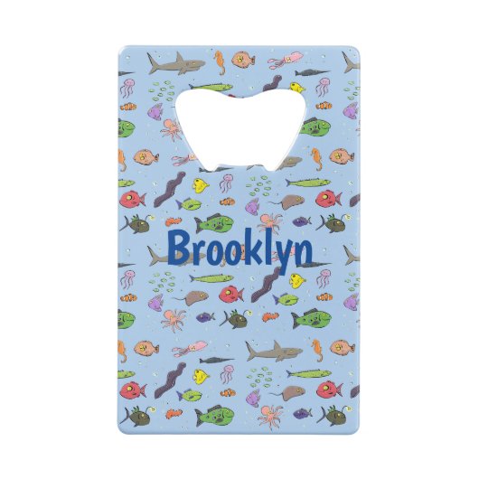 Funny zee createert cartoon illustratiepatroon creditkaart flessenopener (Achterkant)