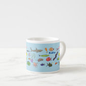 Funny zee createert cartoon illustratiepatroon espresso kop (Voorkant rechts)