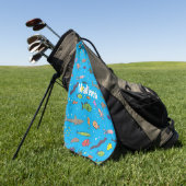 Funny zee createert cartoon illustratiepatroon golfhanddoek (Groen)