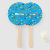 Funny zee createert cartoon illustratiepatroon handwaaier (Voorkant en achterkant)