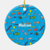 Funny zee createert cartoon illustratiepatroon keramisch ornament (Achterkant)