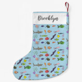 Funny zee createert cartoon illustratiepatroon kleine kerstsok (Achterkant)