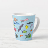 Funny zee createert cartoon illustratiepatroon latte mok (Rechterhoek)